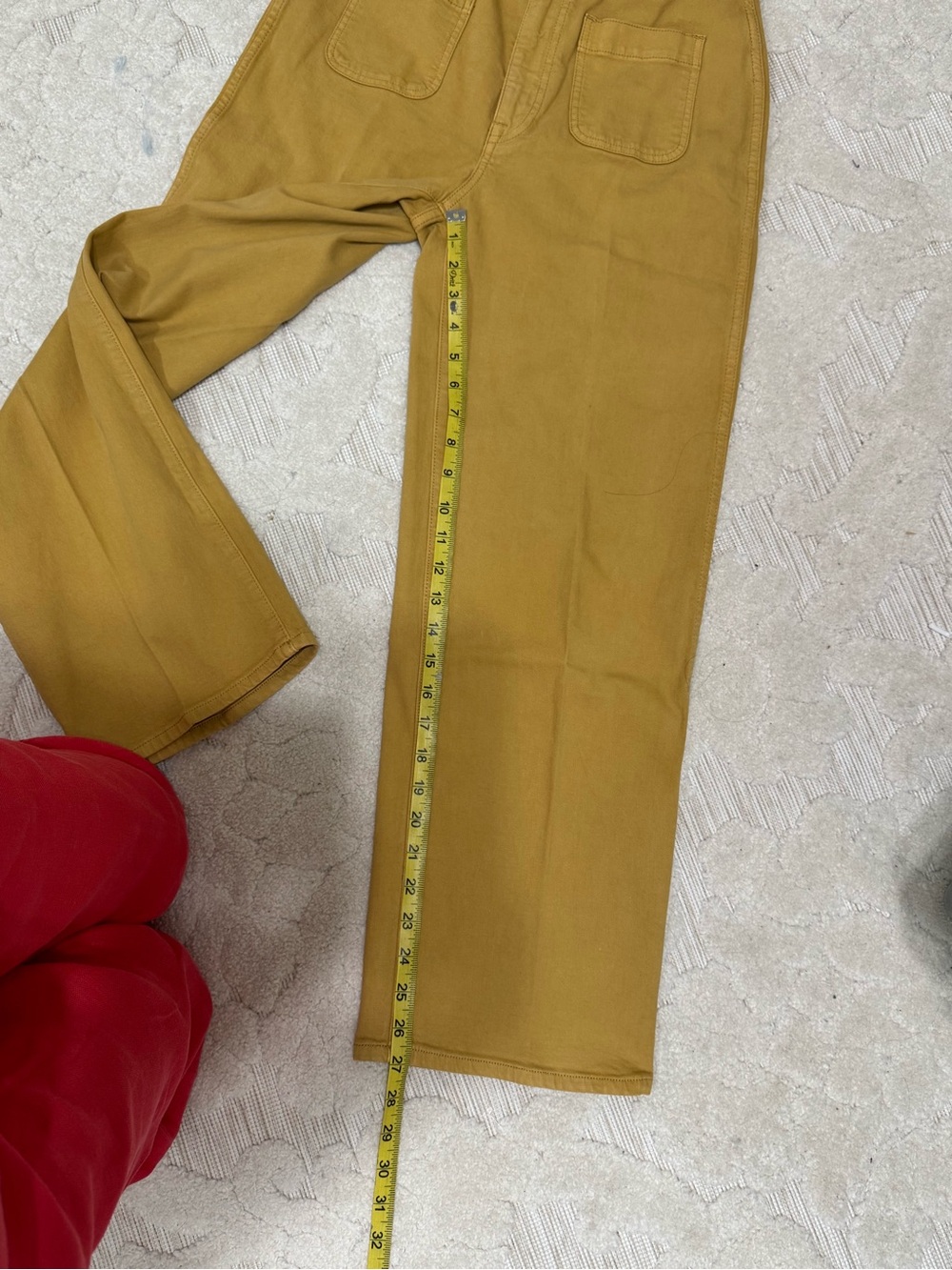 Madewell Emmett cropped mustard wide leg pants, size 27 - Picture 5 of 10